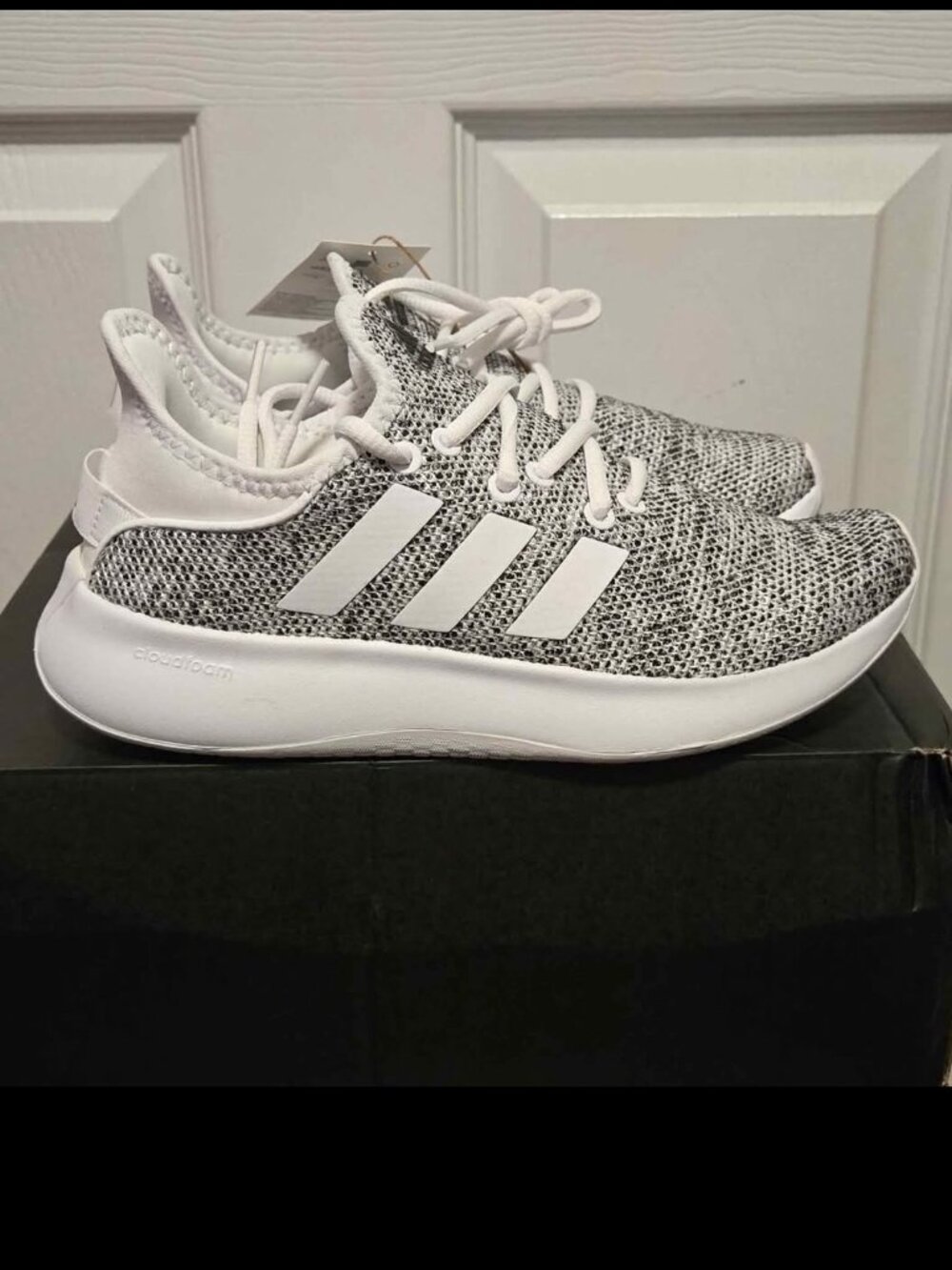 Women's Size 5 Adidas Cloudfoam Pure SPW Running Shoes IF3393 Grey White. NIB
